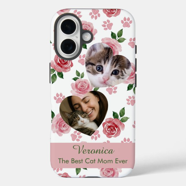 Custom Photo Cat Mom Phone Case  (Back)