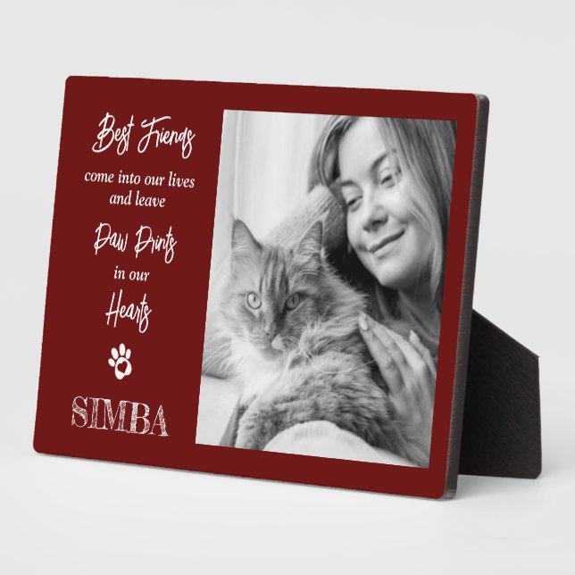 Custom Photo Cat Pet Memorial Plaque (Side)