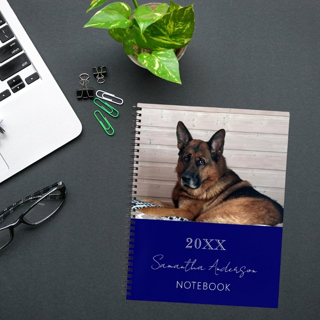 Custom photo cat pet navy blue notebook (Creator Uploaded)