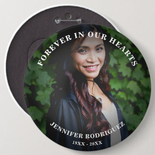 Custom Photo Celebration Of Life Death Remembrance 6 Inch Round Button