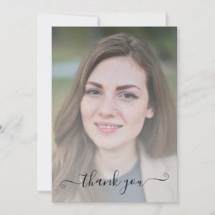 Custom Photo Celebration Of Life Thank You Card 