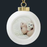 Custom Photo Ceramic Ball Christmas Ornament<br><div class="desc">Create a personalized photo gift with your own photo, from your beloved family photo to your adorable pet photo, to make your design unique. Perfect as holiday gift for family. Please Note: The photo shown on this product is sample photo for presentation purposes only. Please replace the photo with your...</div>