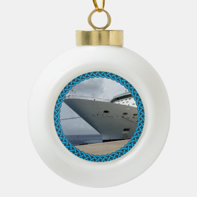Custom Photo Ceramic Ball Christmas Ornament (Front)