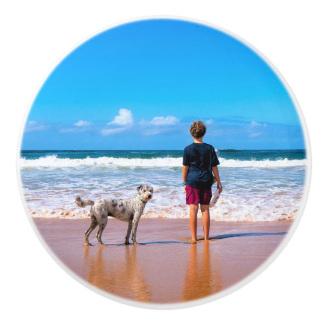 Custom Photo Ceramic Knob Your Photos with Pets (Front)