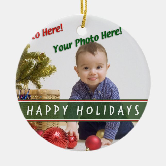 Custom Photo Ceramic Ornament (Front)