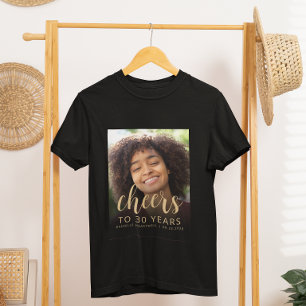 Custom Photo Cheers 30th Birthday Party T-Shirt