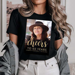 Custom Photo Cheers 60th Birthday Party T-Shirt
