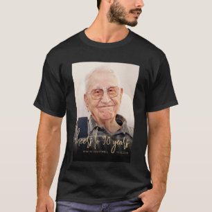 Custom Photo Cheers 90th Birthday Party T-Shirt