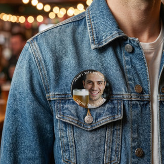 Custom Photo Cheers To 30 Years Birthday Button