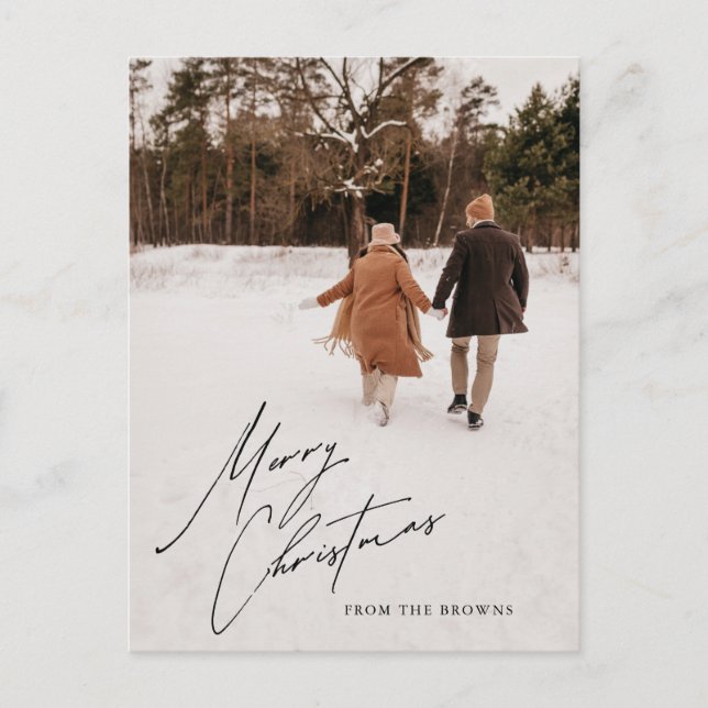 Custom Photo Christmas Card Personalized Postcard (Front)