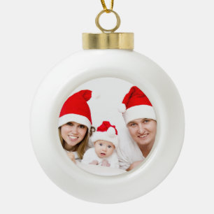 Custom Photo Christmas Ceramic Ball Christmas Ornament