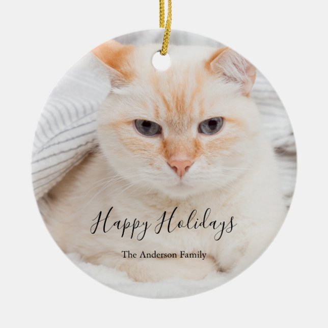Custom Photo Christmas  Ceramic Ornament (Front)