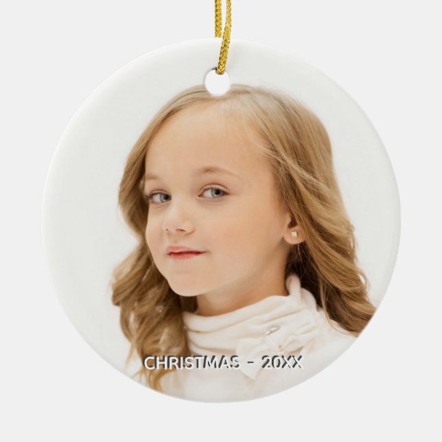 Custom Photo Christmas Ceramic Ornament (Front)