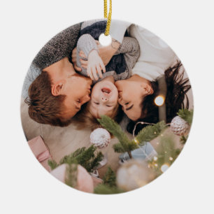 Custom Photo Christmas  Ceramic Ornament