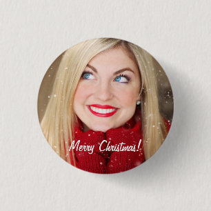 Custom Photo Christmas Gift - 1 Inch Round Button