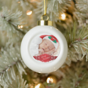 Custom Photo Christmas Gift - Ceramic Ball Christmas Ornament