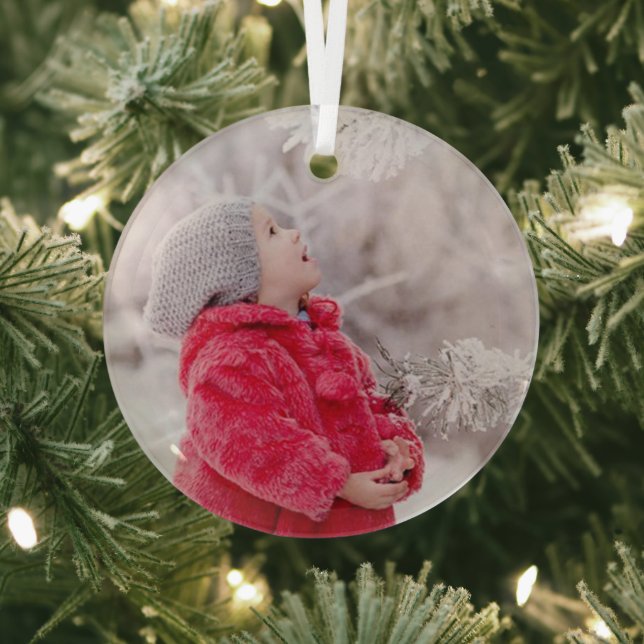 Custom Photo Christmas Gift | Glass Ornament (Insitu)