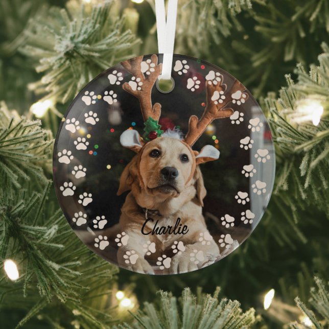 Custom photo christmas  glass ornament (Insitu)