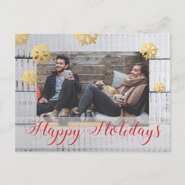 Custom Photo Christmas Holiday Postcard (Front)