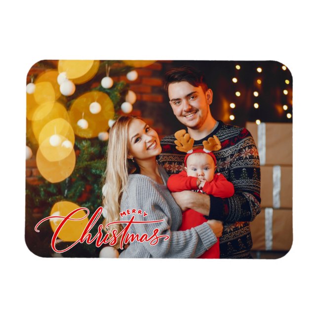 Custom Photo Christmas Photo Magnet (Horizontal)