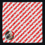 Custom Photo Christmas Santa Hat Pet HO HO HO Bandana<br><div class="desc">Christmas Santa Claus Hat - Fun frame with a Santa hat. HO HO HO! Copyright © Angi Laframboise. Cute,  colourful,  holiday photo template. Custom,  personalized Christmas holiday gifts for pets.</div>