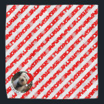 Custom Photo Christmas Santa Hat Pet HO HO HO Bandana<br><div class="desc">Christmas Santa Claus Hat - Fun frame with a Santa hat. HO HO HO! Copyright © Angi Laframboise. Cute,  colourful,  holiday photo template. Custom,  personalized Christmas holiday gifts for pets.</div>
