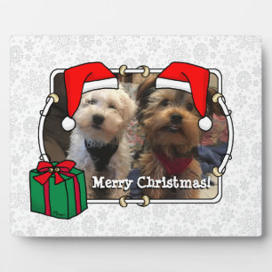 Custom Photo Christmas Santa Hat Pet HO HO HO Plaque