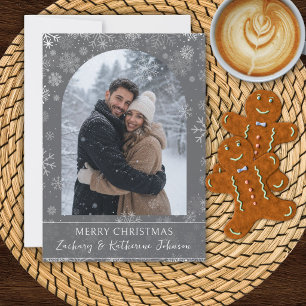 Custom Photo Christmas Snowflakes Card