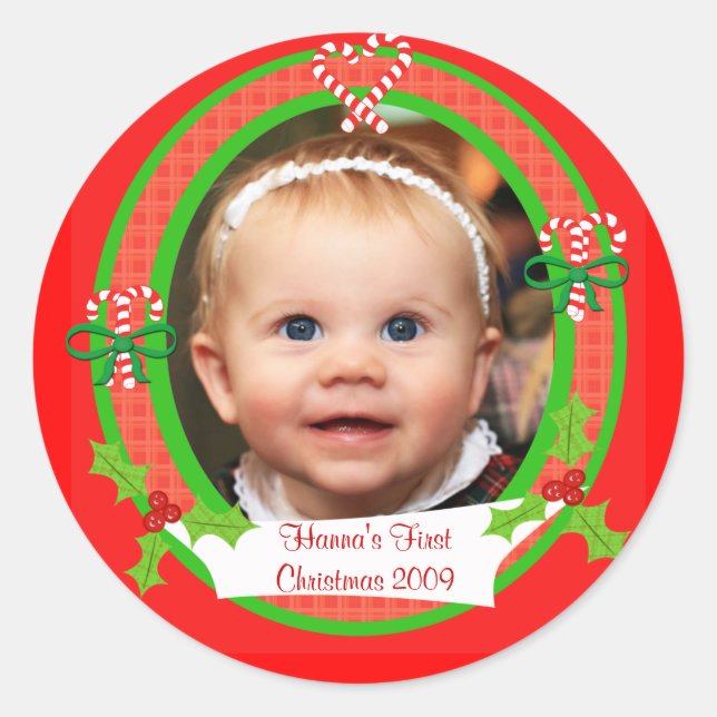 Custom Photo Christmas Stickers (Front)