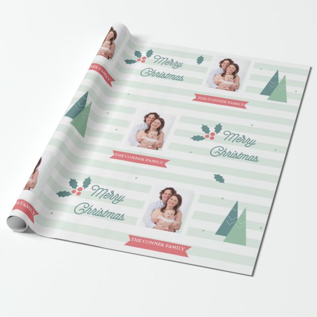 Custom Photo Christmas Wrapping Paper (Unrolled)