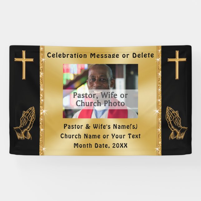 Custom Photo Church or Pastor Anniversary Banner (Horizontal)