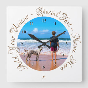 Custom Photo Clock with Text Your Own Desing