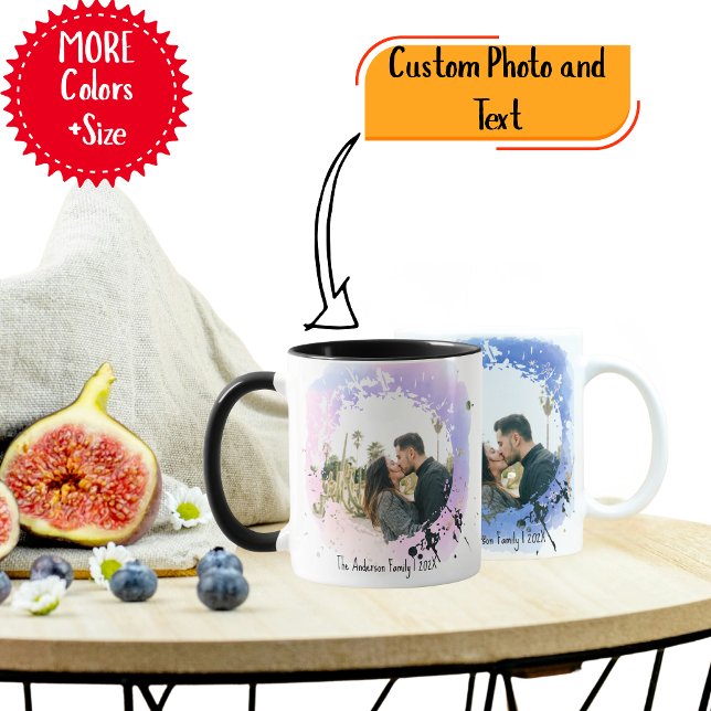 Custom Photo Coffee Mug – Personalized Picture Cup (Personalized Photo Collage & Text Mug )