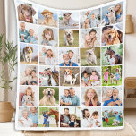 Custom Photo Collage 30 Family Friends Pets Dog  Fleece Blanket<br><div class="desc">Cozy Memories Photo Collage Blanket Wrap yourself in warmth and cherished memories with our Cozy Memories Photo Collage Blanket. This beautifully crafted blanket is designed to showcase 30 of your favourite photos, making it the perfect personalized keepsake for any occasion. Key Features Modern and Simple Design: Our blanket features a...</div>