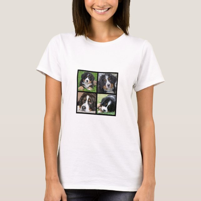Custom photo collage 4 photos T-Shirt (Front)