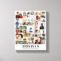Custom Photo Collage 50 Pictures 8x10 16x20 White