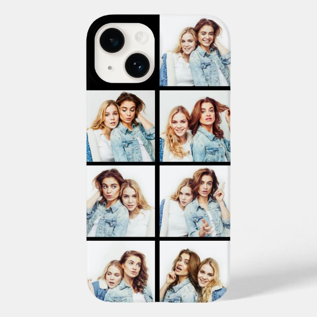 Custom Photo Collage 7 Square Photos Black Case-Mate iPhone Case (Back)