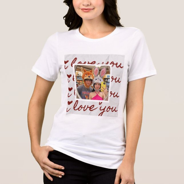 Custom Photo Collage Aesthetic couple Tshirt (Front)