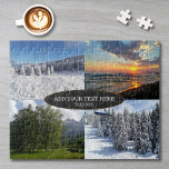 Custom Photo Collage and Text Personalized Jigsaw Puzzle<br><div class="desc">Upload your photos, add text, and easily create your photo collage jigsaw puzzle. You can TRANSFER this DESIGN on other Zazzle products and adjust it to fit most of the Zazzle items. You can also click CUSTOMIZE FURTHER to add, delete or change details like background colour, text, font, or some...</div>