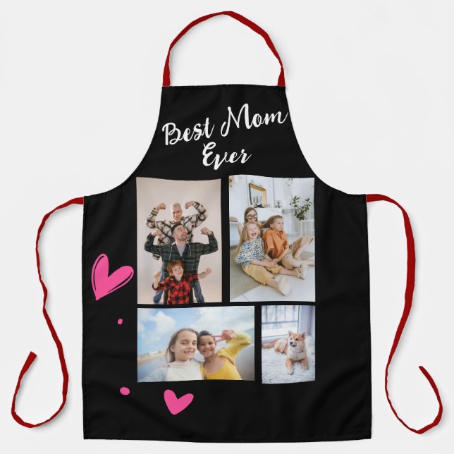 Custom Photo Collage Apron - Best Mom Or Dad Ever (Front)