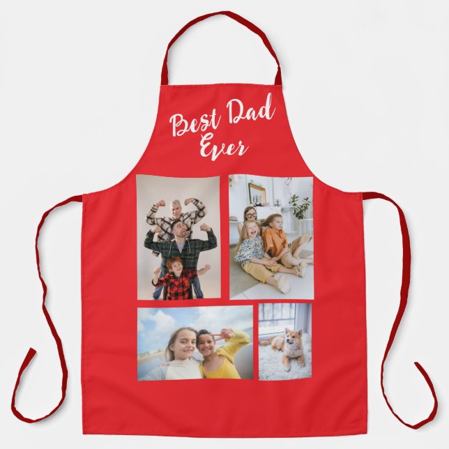 Custom Photo Collage Apron For Grandparent Dad Mom (Front)