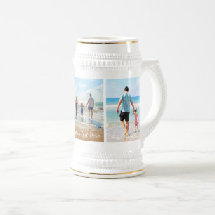 Custom Photo Collage Beer Stein Personalized Text