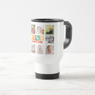 Custom Photo Collage BEST GRANDMA Grandkids Gift Travel Mug