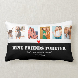 Custom Photo Collage BFF Birthday Gift Unique Lumbar Pillow