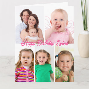 Custom Photo Collage Birthday Card