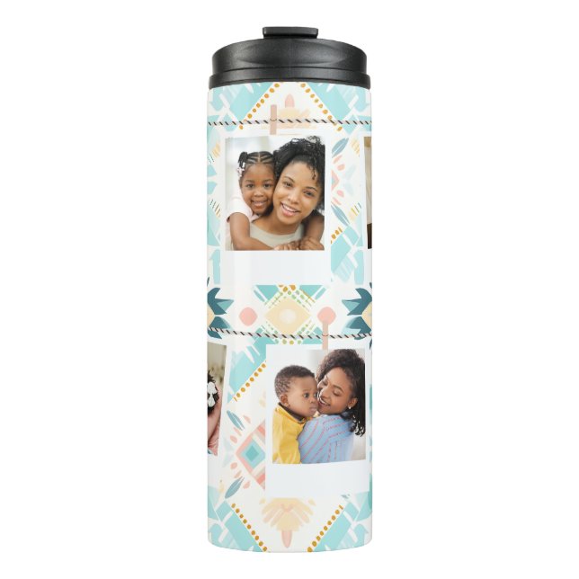 Custom Photo Collage boho Personalized tumbler (Front)
