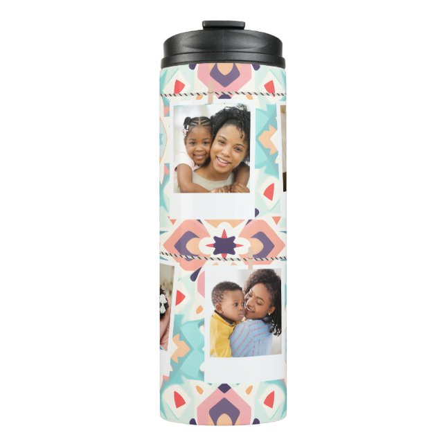 Custom Photo Collage boho Personalized tumbler (Front)