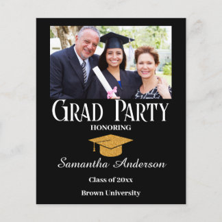 Custom Photo Collage Budget Graduation Invitation