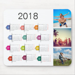 Custom Photo Collage Calendar Mouse Pad