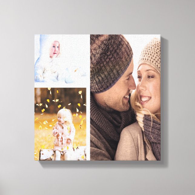 Custom Photo Collage Canvas - White Frame (Front)